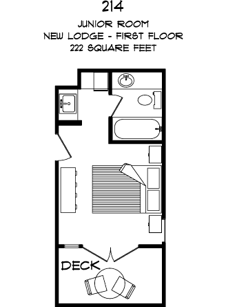 #214 Oceanview Queen Junior Room Floorplan